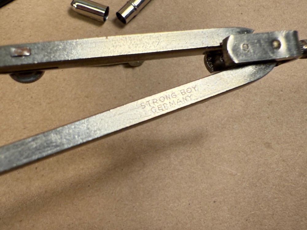 Vintage Waltham Drawing Instruments Small Case Germany Circle Drafting Compass