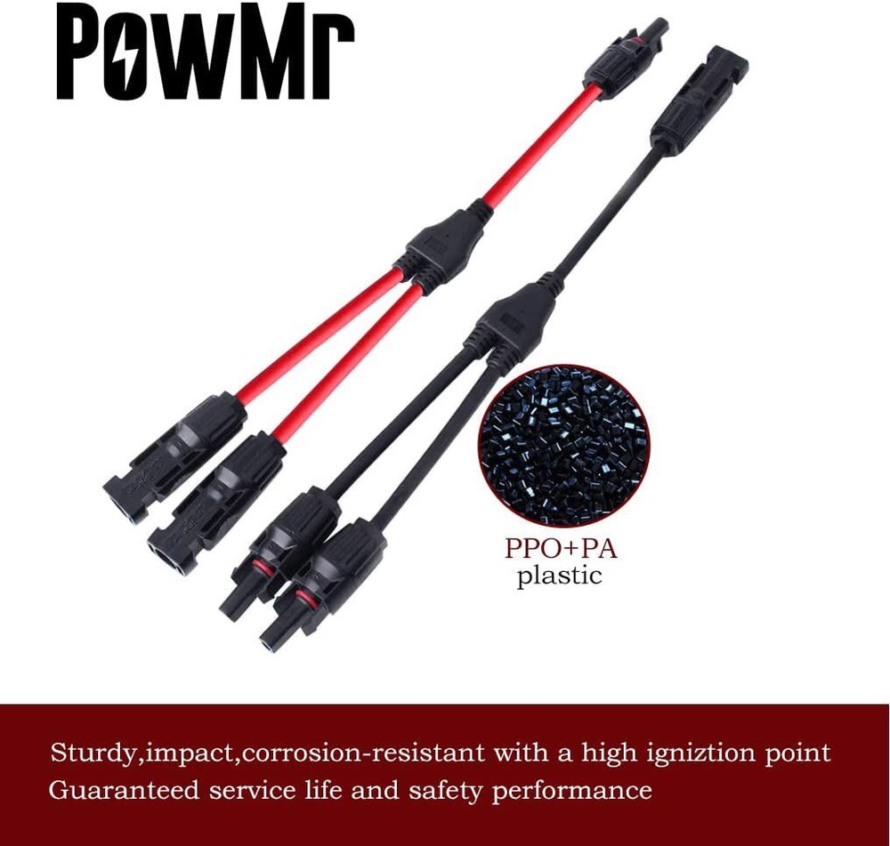 Solar Connectors Y Branch Parallel Adapter Cable Wire Plug Tool for Solar Panel