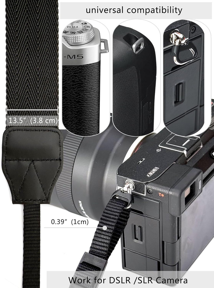 Camera Neck Straps for DSLR Camera or Binoculars Strap Black