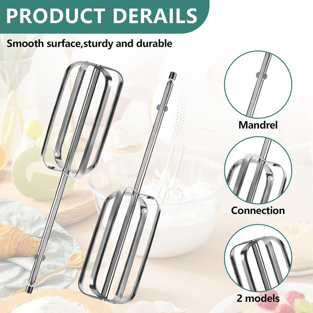 HASANBAR Hand Mixer Attachments, Beaters Regular, Silver
