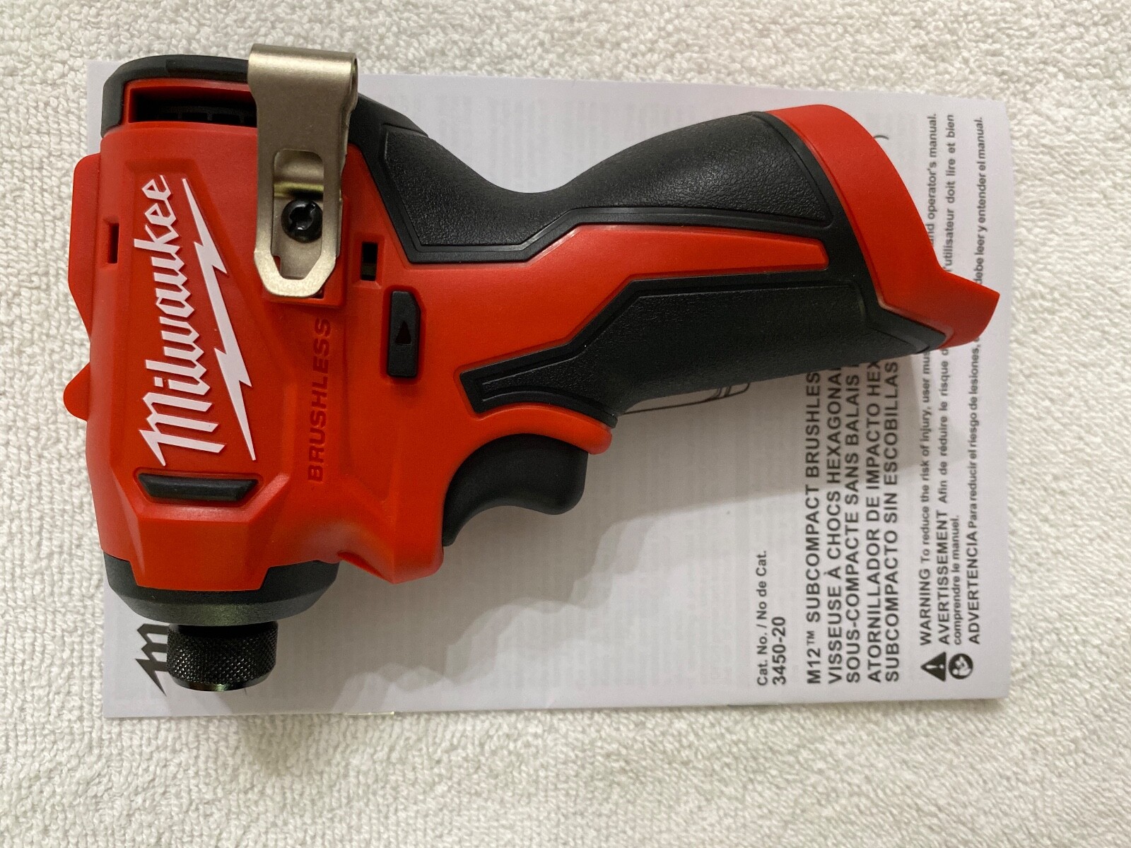 New Milwaukeel 3450-20 M12 12V 12 Volt 1/4" Sub-Compact Hex Impact Driver