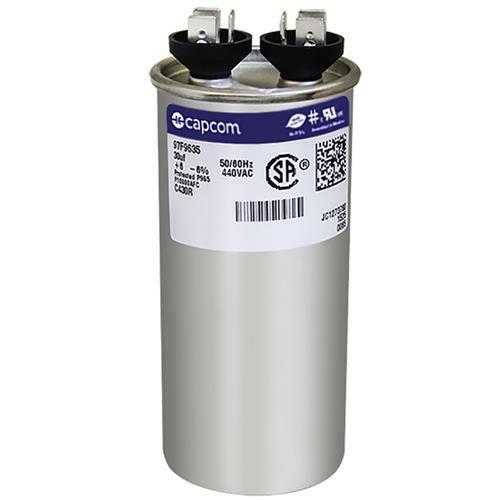 GE / Genteq 30 uf 440 VAC Round Run Capacitor C430R 97F9635