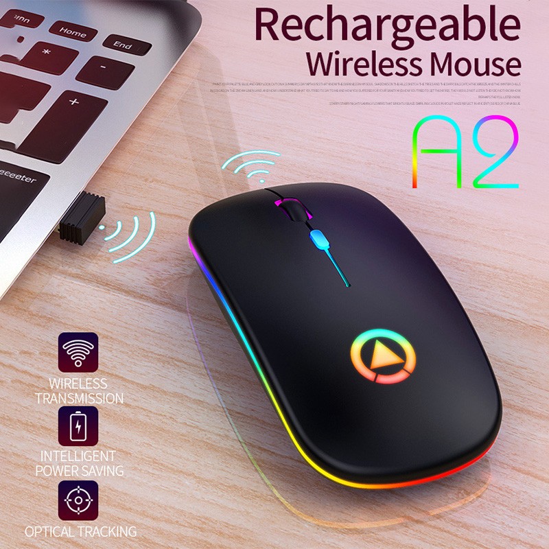 Wireless Silent Optical Gaming Mouse Rechargeable For Laptop Computer