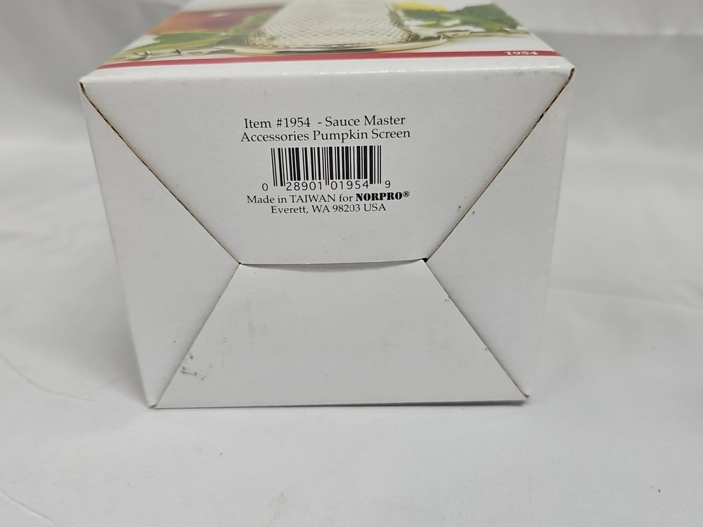 Norpro Silver Pumpkin and Squash Screen. Sauce Master Accessory Open Box #1954