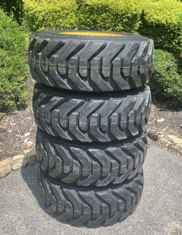 1 or 4-HD 12-16.5 SKS-8 Skid Steer Tires/Rims for John Deere 320,325,326,328,332