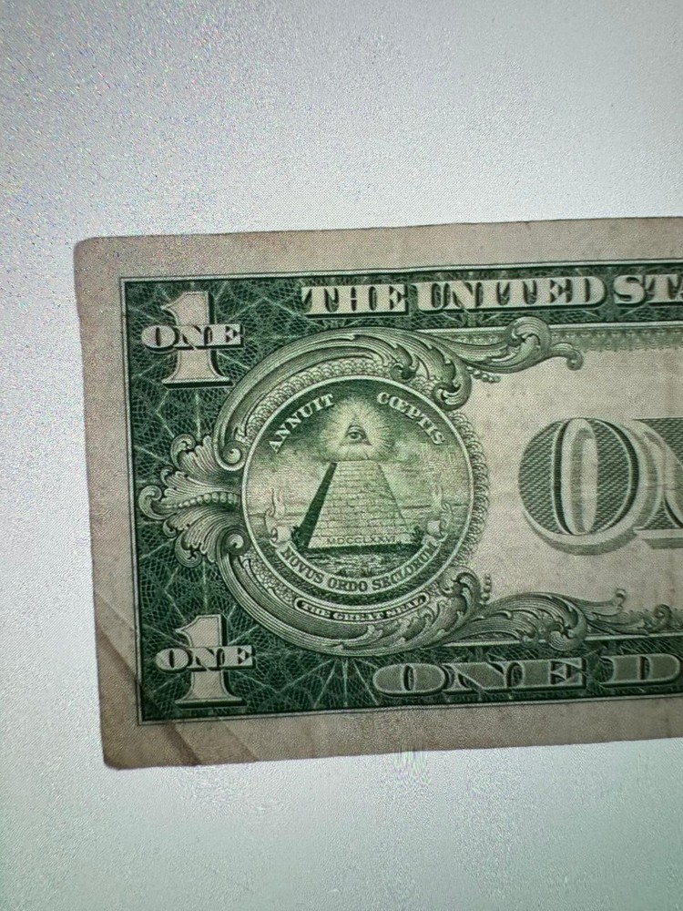 Rare Butterfly Fold Error Silver Certificate Dollar Bill 1935 E $1