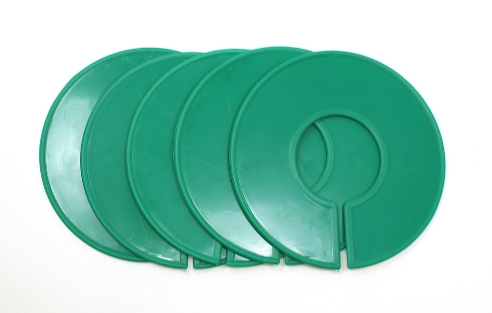 Green Round Plastic Blank Rack Size Dividers - Multi-Pack