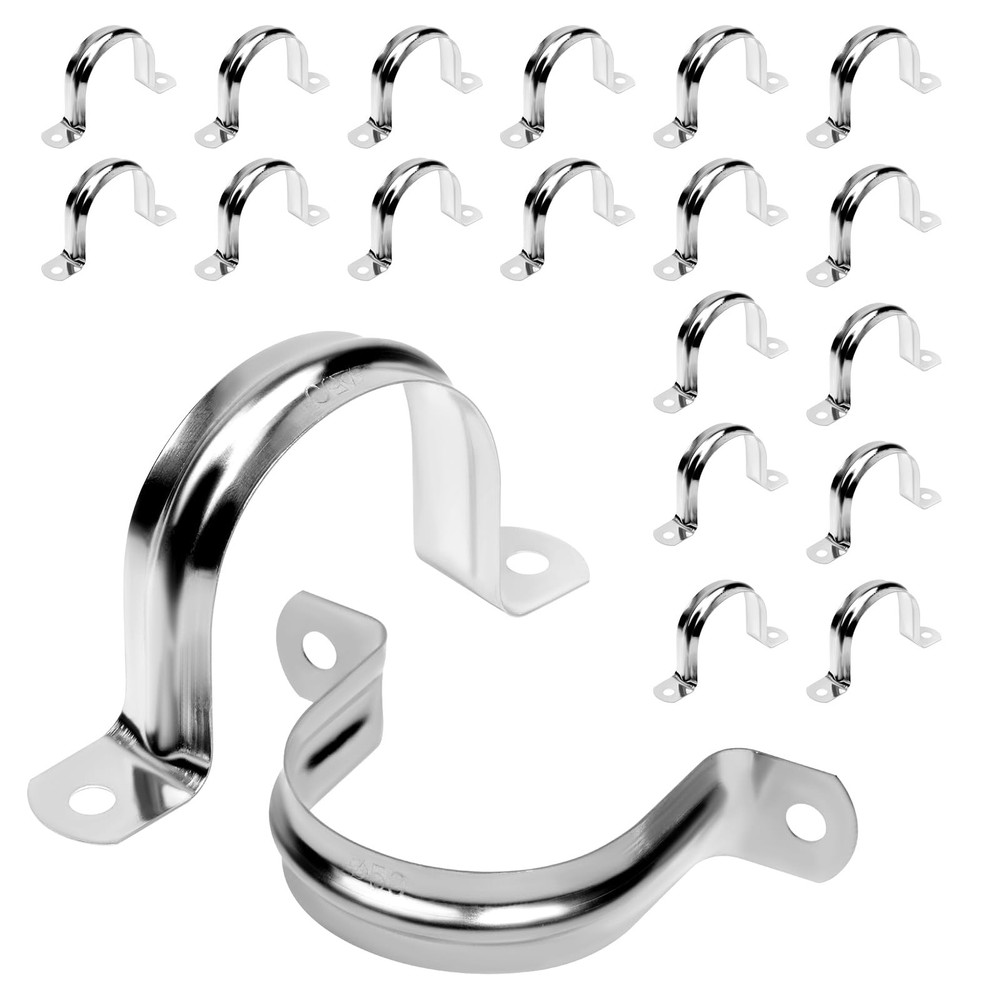 20Pcs 2 Inch Stainless Steel Conduit Clamps 2 Hole Strap U Bracket Rigid Pipe