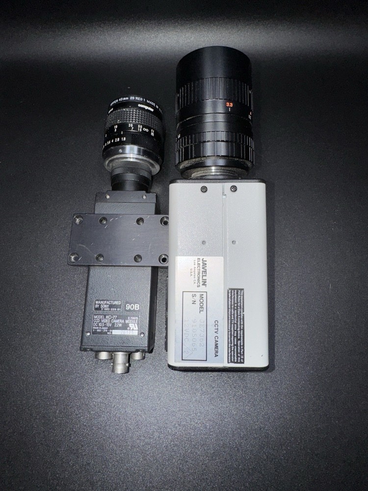 SONY XC-77 CCD VIDEO CAMERA MODULE & JAVELIN CCTV CAMERA LOT UNTESTED