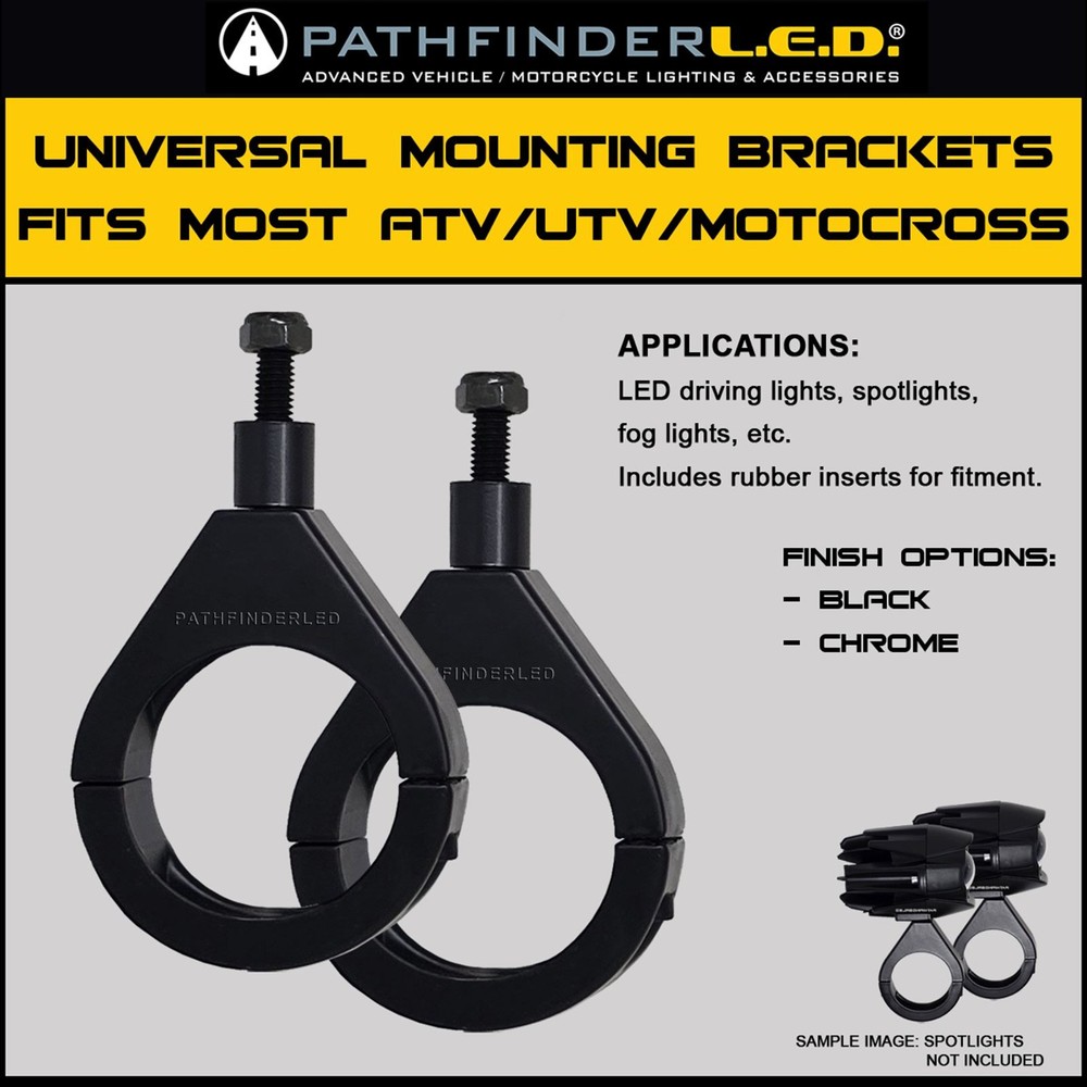Pathfinder LIGHT MOUNTING BRACKET 41MM BLACK PAIR MBR41B