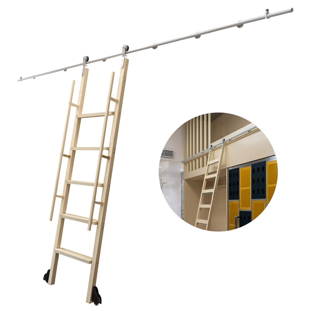 10 ft Stainless Rolling Ladder Hardware Rolling Library Ladder Track Rust-proof