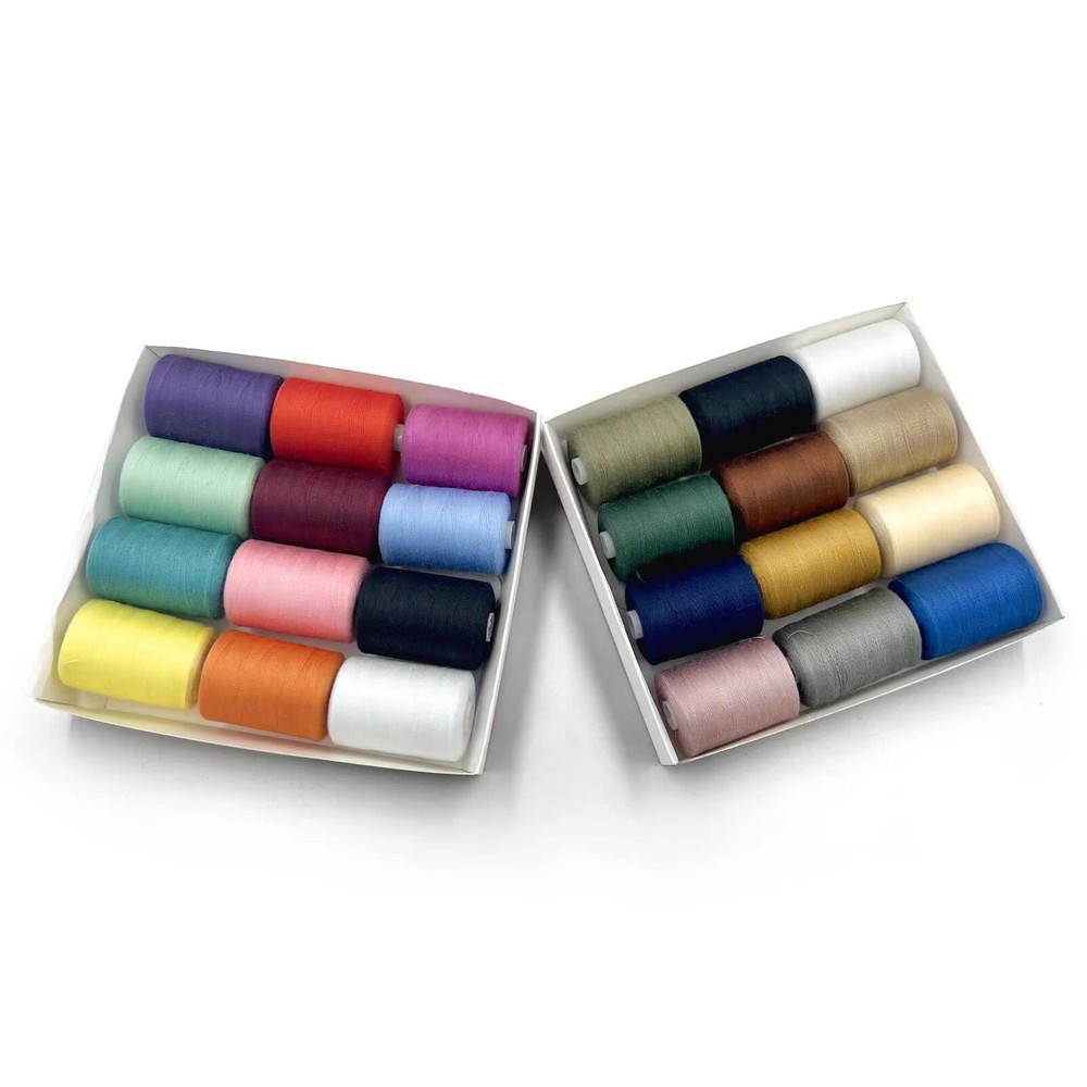 24 Spools each 1000 Yards Sewing Thread 100% Ployester 40S/2 All Purpose Thre...