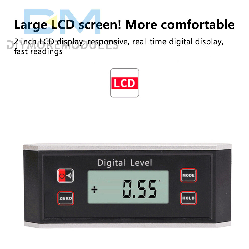 4*90° Magnetic Digital Protractor Angle Finder Gauge Inclinometer Level Meter