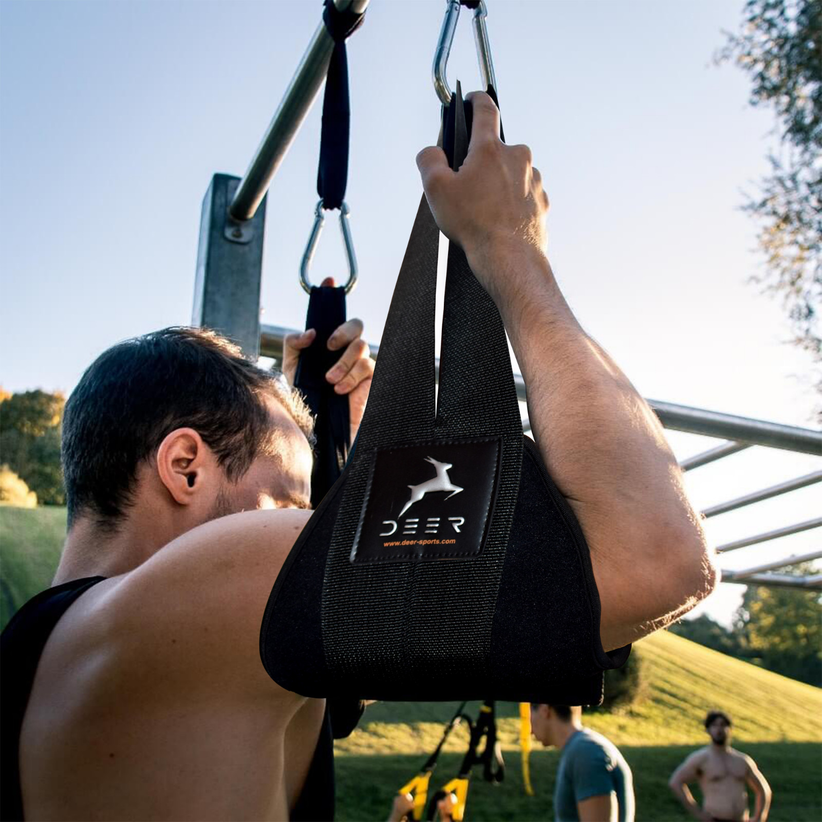 DEER SPORTS Ab Straps Hanging Ab Sling Core Trainer Pull Up Bar Gym