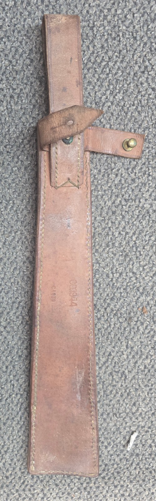 British English 1944  Dated Machete Leather Scabbard Sheath