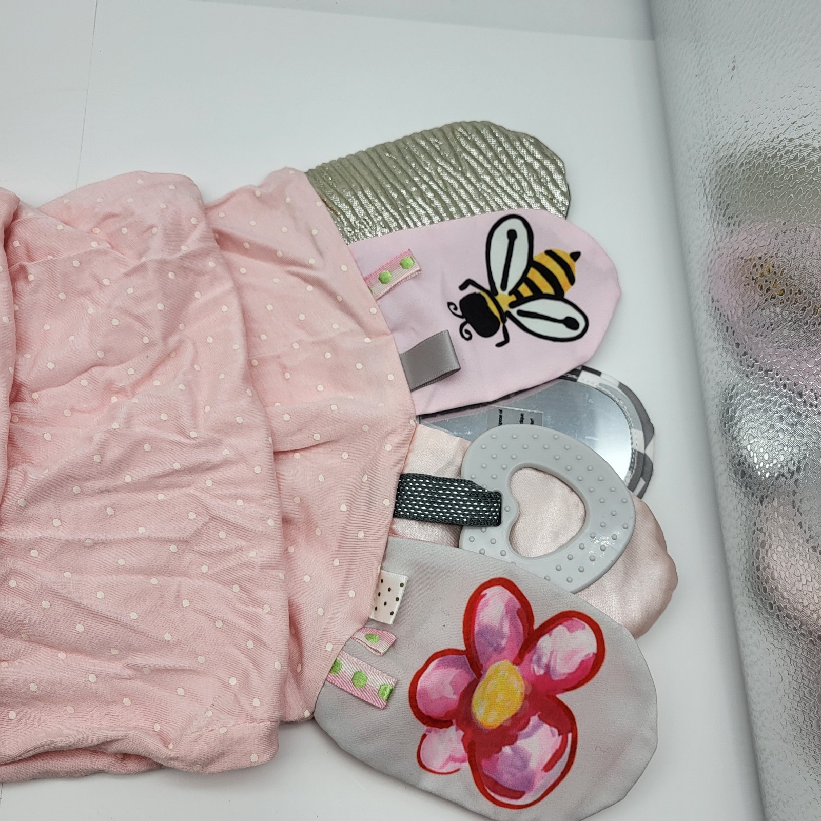 Demdaco Activity Mommy & Me Scarf Soft Pink Baby Toys Bonding Time Toddler