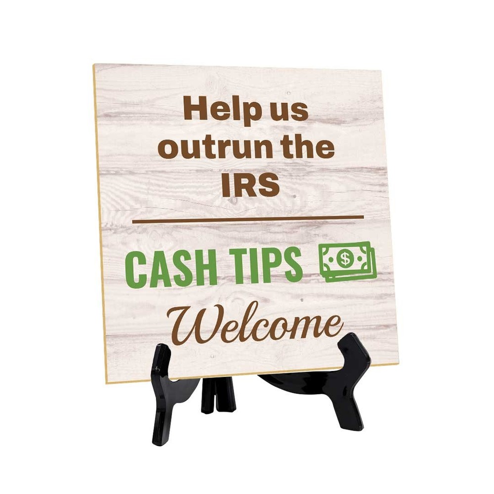Tip Without a Trace - Playfully Rebellious Table Signs 5"x 5" Square Table Sign