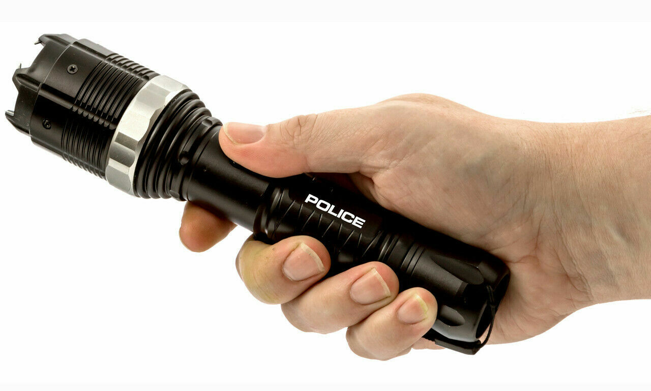 POLICE Stun Gun 8810 Max Volt Metal Self Defense Rechargeable LED Flashlight