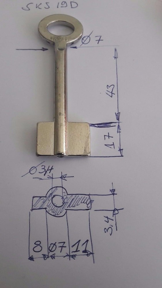 SKS19D /Safe Key blank