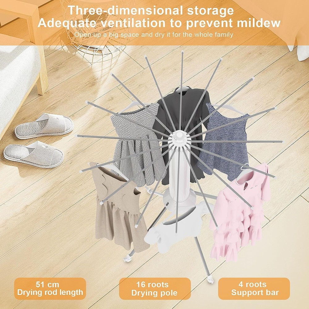 Octopus Clothes Drying Rack w/4 Pulleys Laundry Adjustable Foldable 90lbs USA