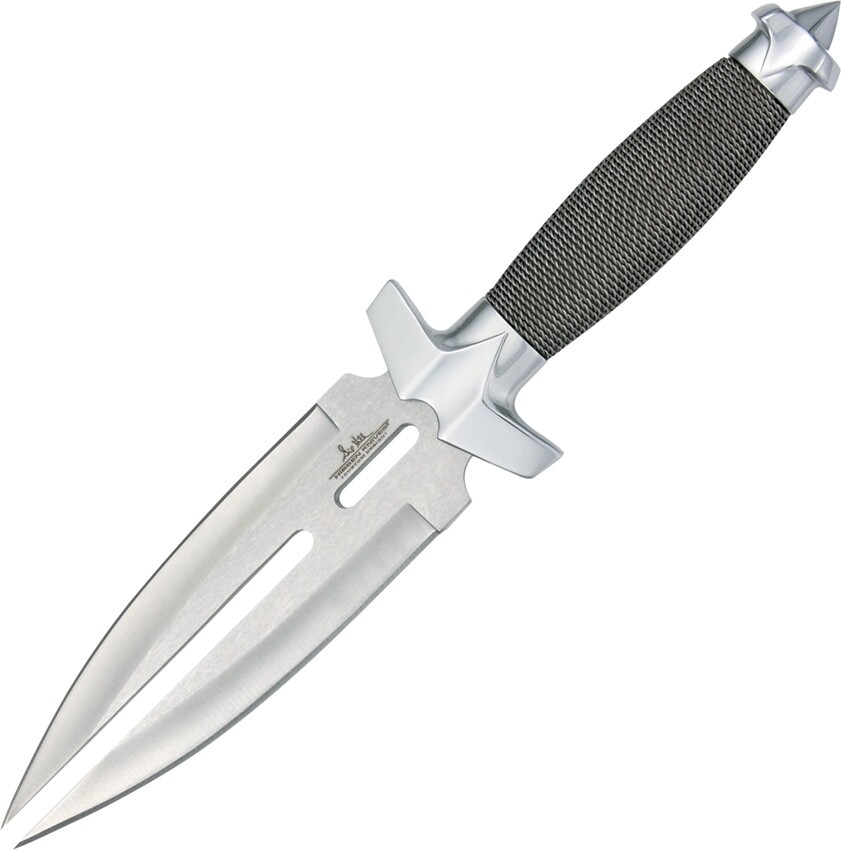 Hibben Double Shadow Fixed Knife 6" Stainless Blade Wrapped/Stainless Handle