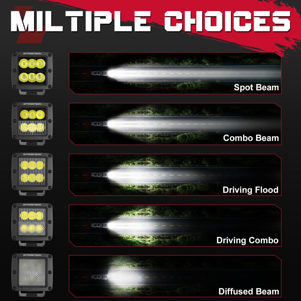 LED Cubes, OFFROADTOWN 3inch 120W CREE Pods Driving Diffusion, Diffusion
