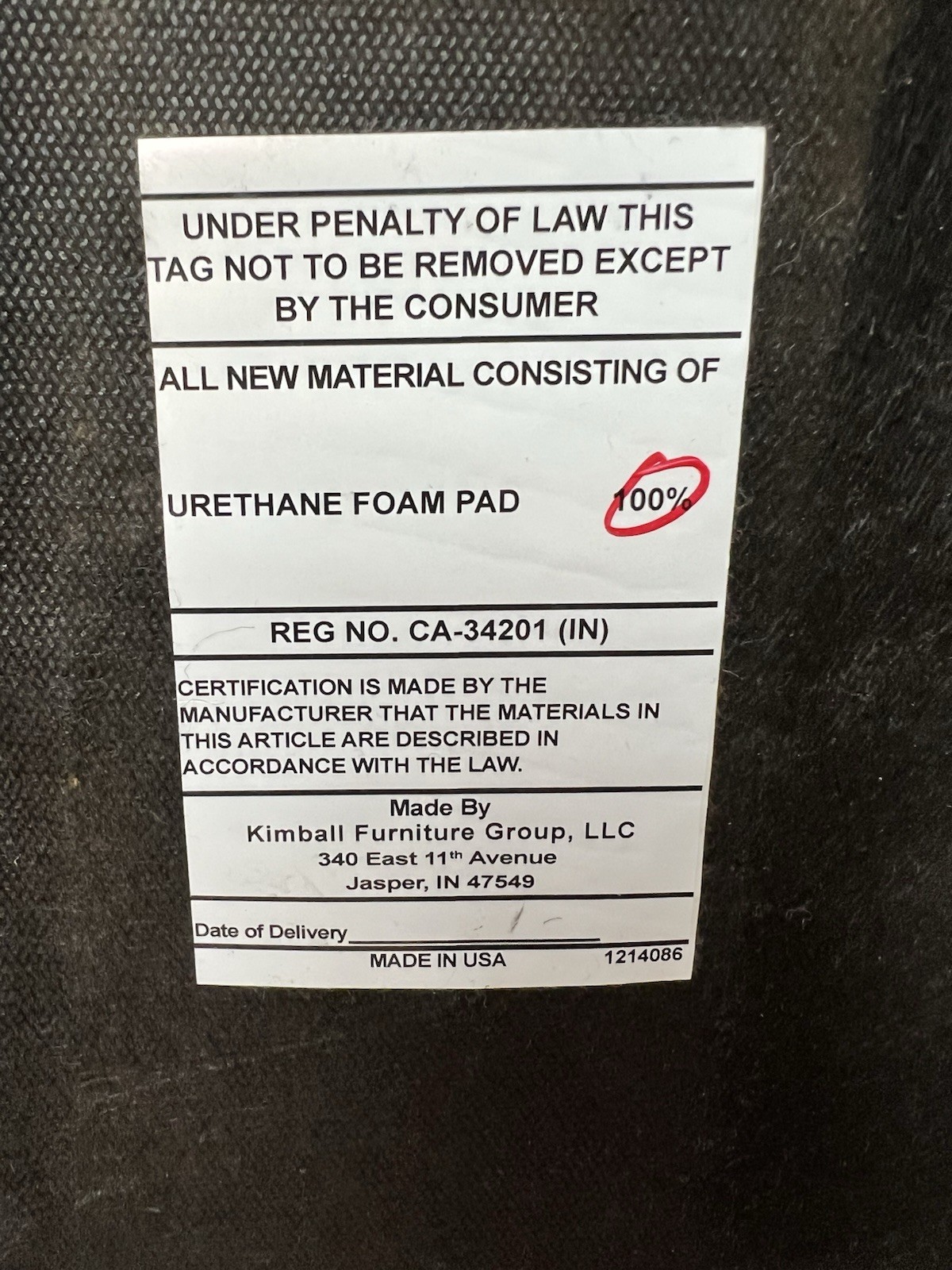 New Joelle Kimball RED Square Upholstered Top Ottoman 18” Made in USA