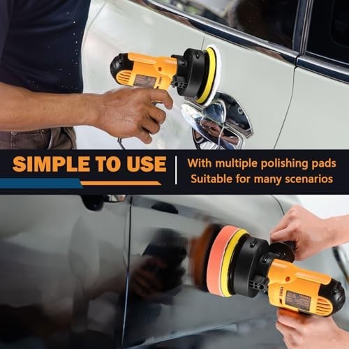 Variable Speed Random Orbital Buffer Polisher 110V 600W - 16pc Professional Kit