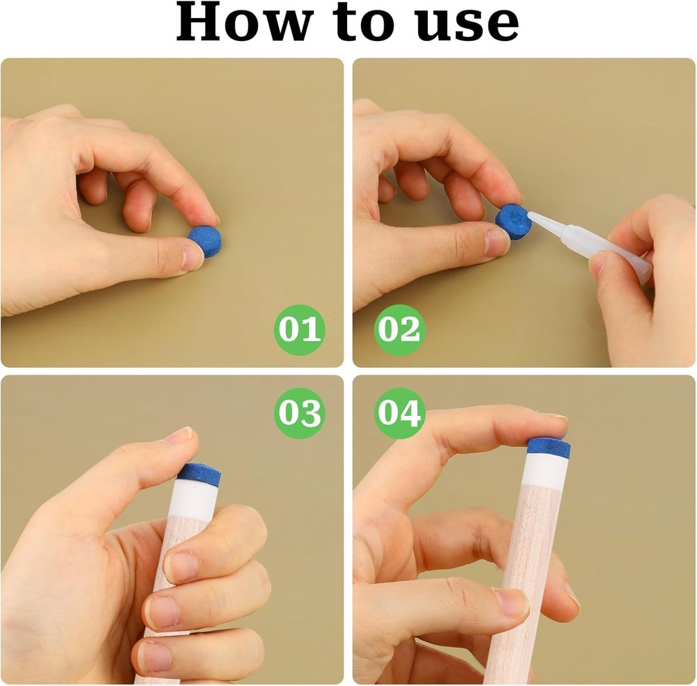 Billiard Pool Cue Tips Pool Stick Replacement Tips with Storage Box for Pool Cue