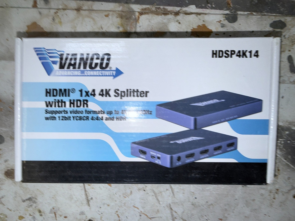 Vanco HDMI 1x4 4K Splitter with HDR (HDSP4K14)