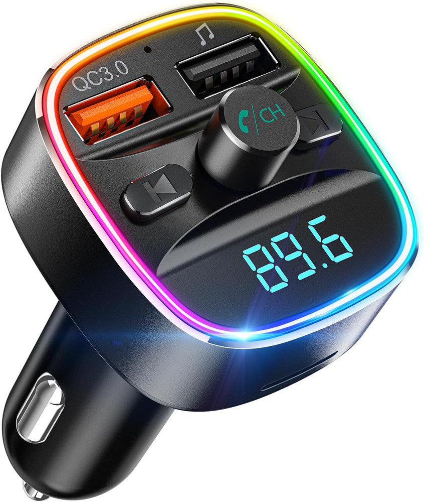 Nulaxy Bluetooth FM Transmitter, Bluetooth Car Adapter with Dual USB Charger Wir