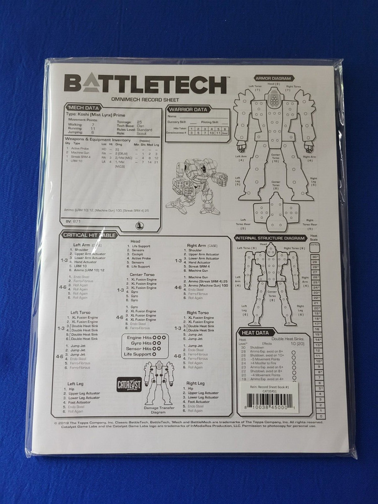 Omnimech Record Sheets - Battletech