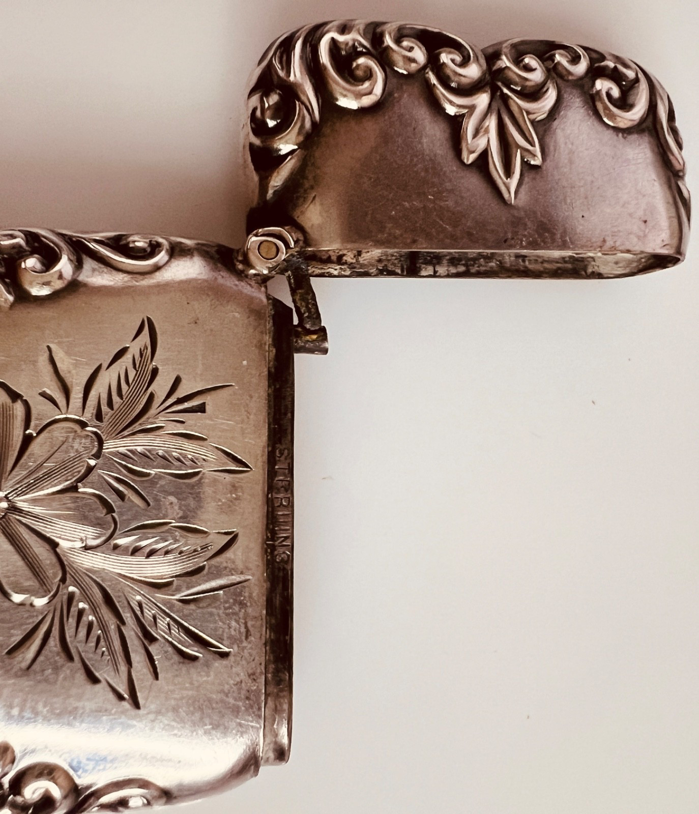 STERLING VISTA CASE MATCH SAFE ART NOUVEAU GORGEOUS EXCELLENT NICE