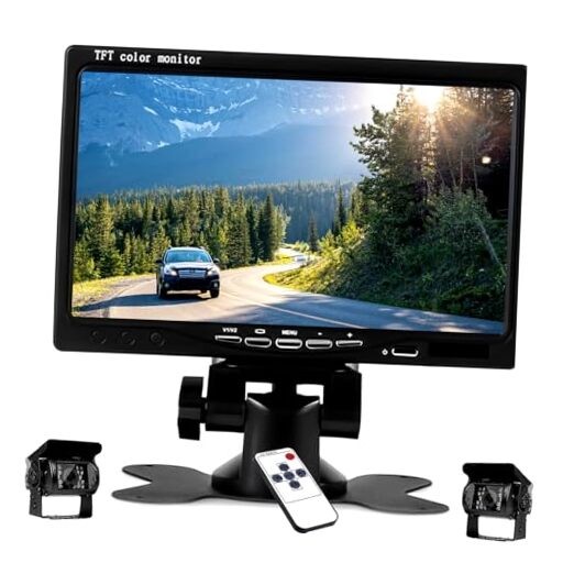 DC 12V 24V Vehicle Backup Camera System 2 x Rear View Camera Support Night