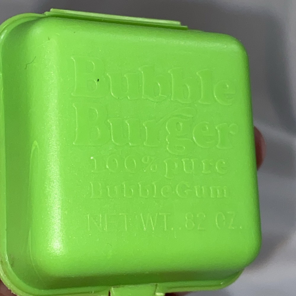 Vintage BUBBLE BURGER Fleer Bubble Gum green Container