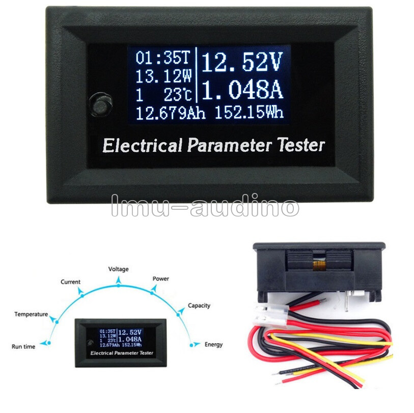 10A OLED Multifunctional Current Voltmeter Thermometer Battery Capacity Tester