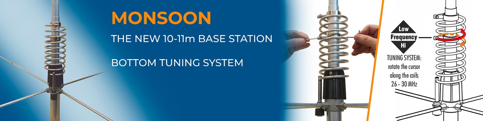 Sirio Monsoon 26-30Mhz Tunable 10M/CB Antenna