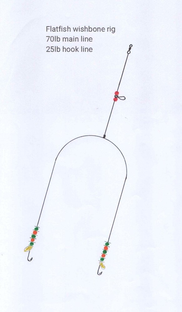 circle hook flatfish wishbone rigs No 2/0