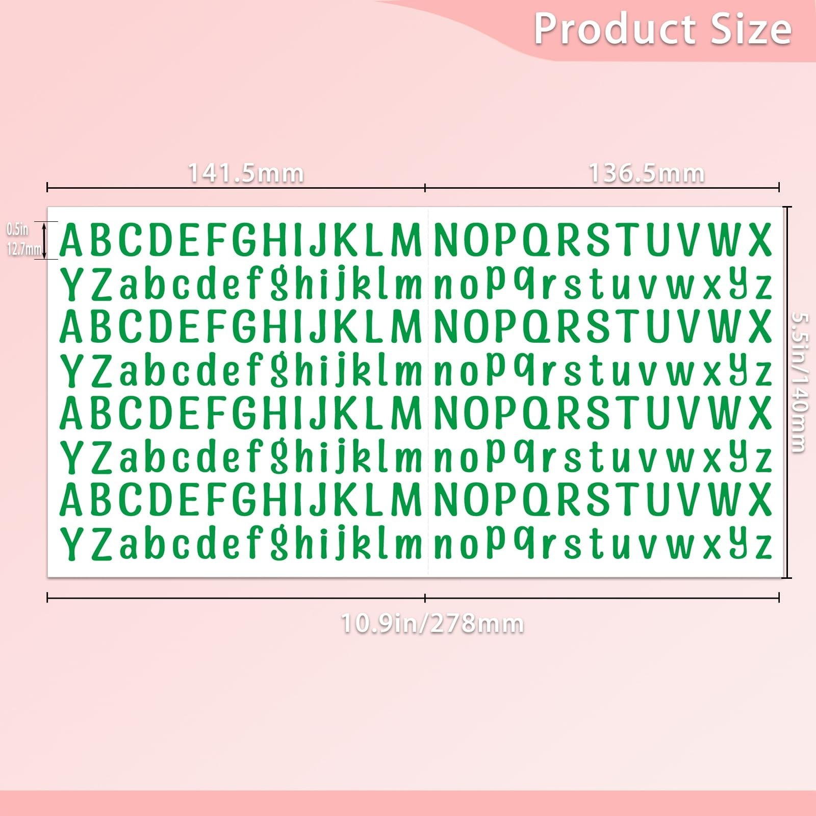 2080 Pieces 10 Sheets Small Letter Stickers, 1/2 Inch Self Adhesive Alphabet,...