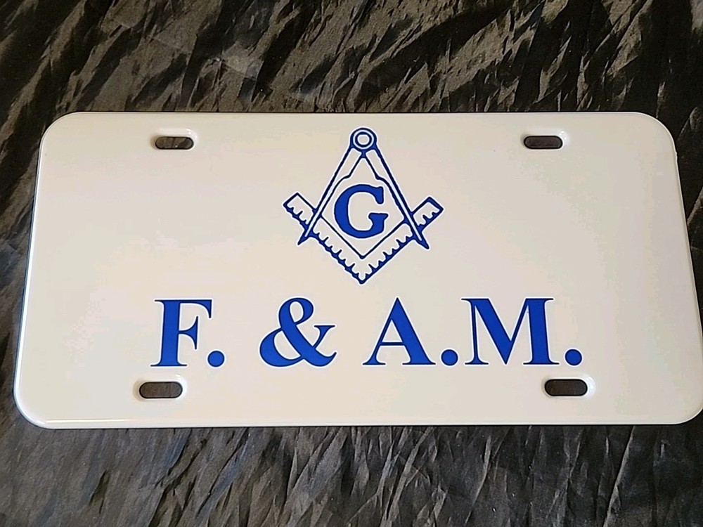 Masonic F & A M Plastic License Plate