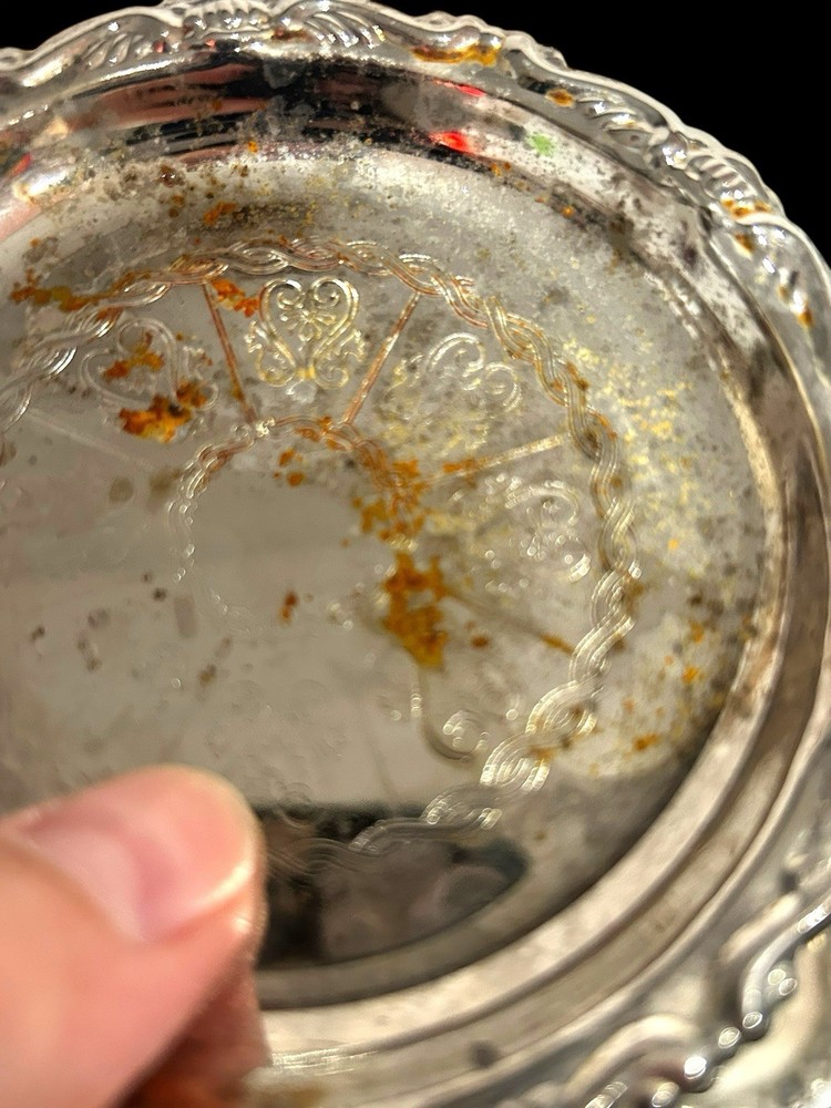 Vtg Silver Plated Trinket Dishes/ Coasters/Ashtrays Set Of 6 Italy Patina Issues