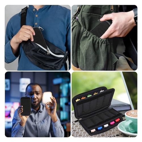 USB Flash Drive Case Memory Stick Storage Bag Thumb Drive 10 slots Black(A)