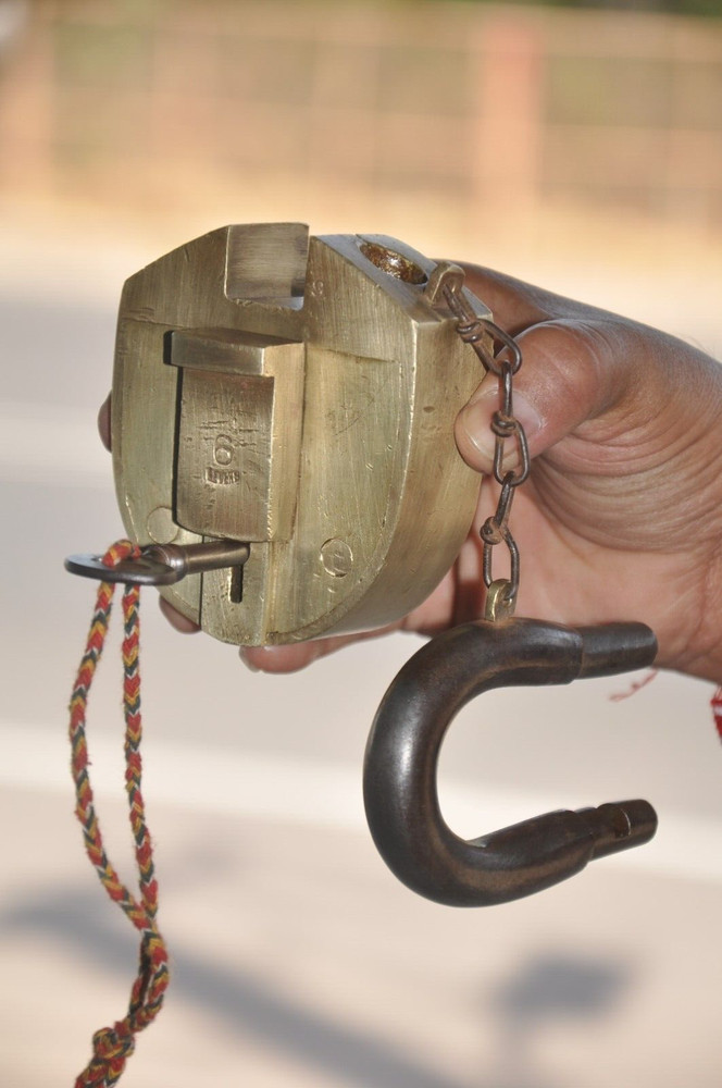 Vintage Solid Heavy 6 Lever TEJ Brand Handcrafted Solid Heavy Padlock