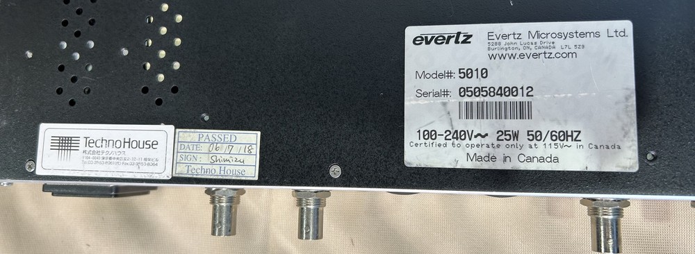 【Energization Checked】evertz◆5010/Timecode Generator