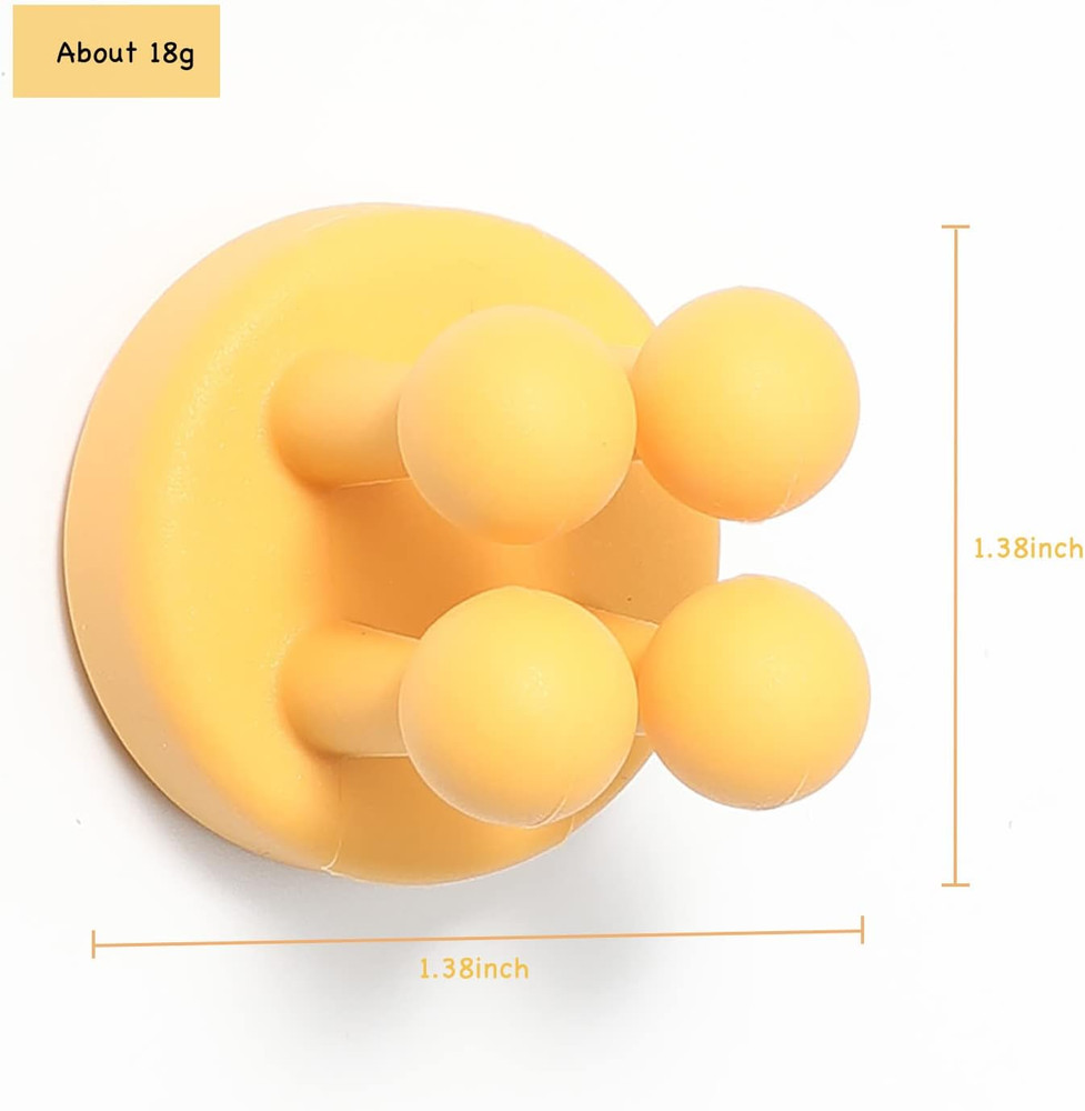 5Pcs Silicone Toothbrush Holders - Multi-Function Hook Waterproof Self Adhesive