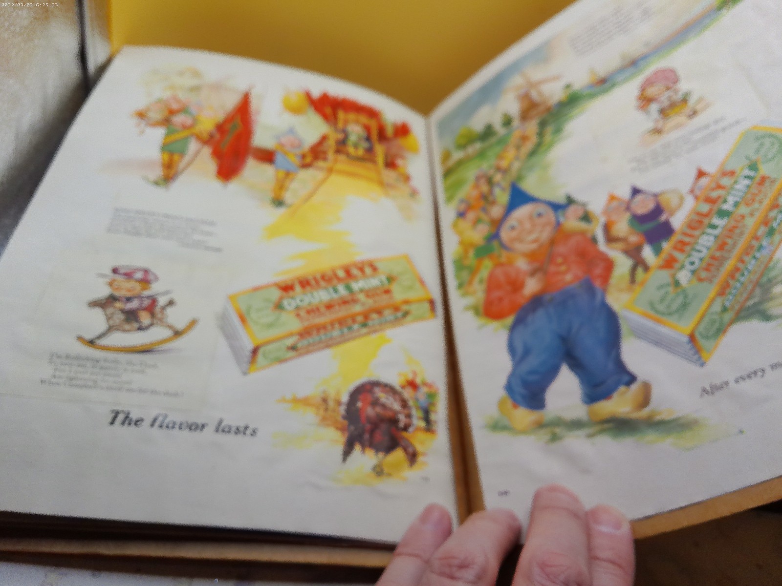 Mother Goose up to date Wrigleys gum ads 1920s era scrapbook filled with ads