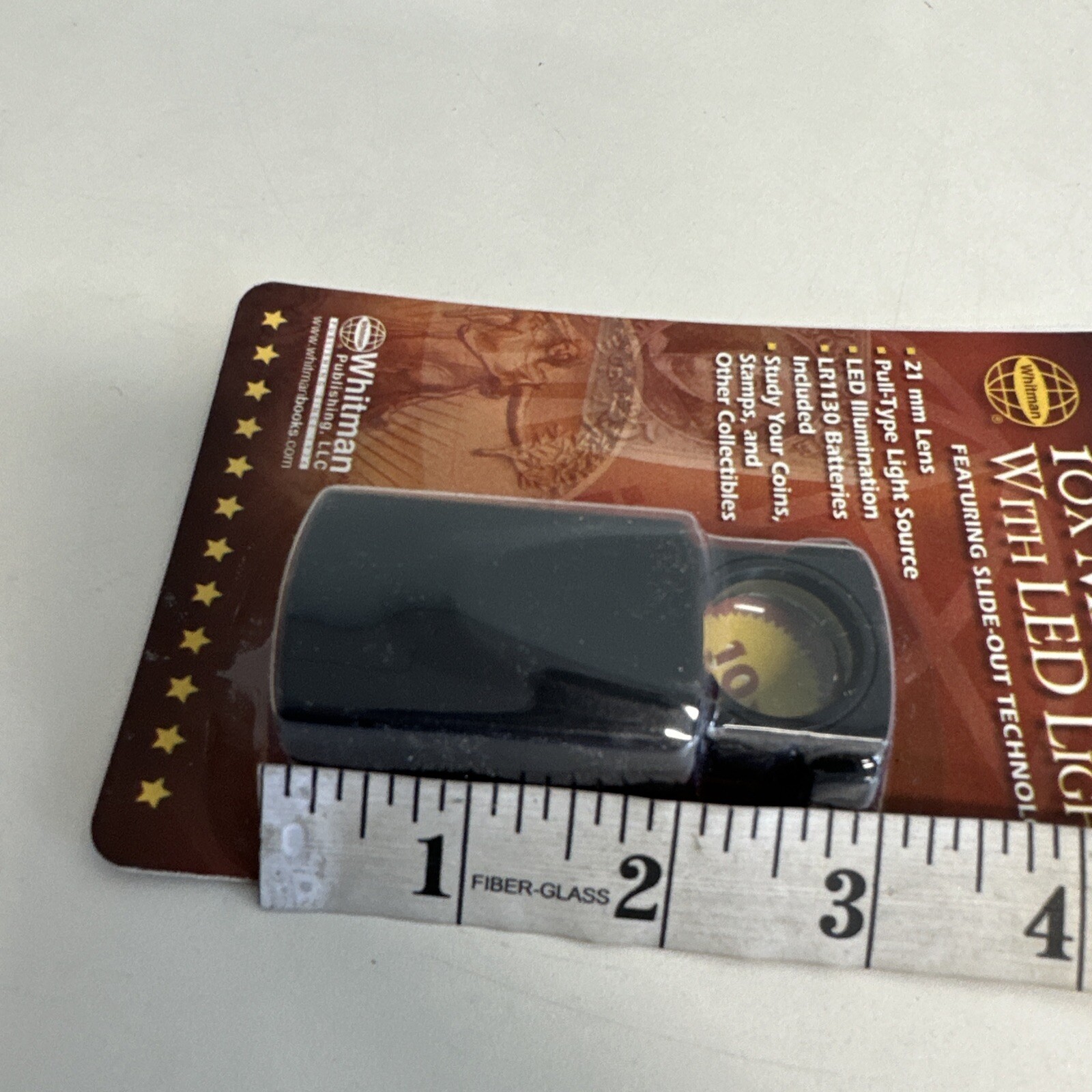 Coin Collector 10X Magnifier Pull Out Loupe 23mm W/ Led Best Value Bills Whit U