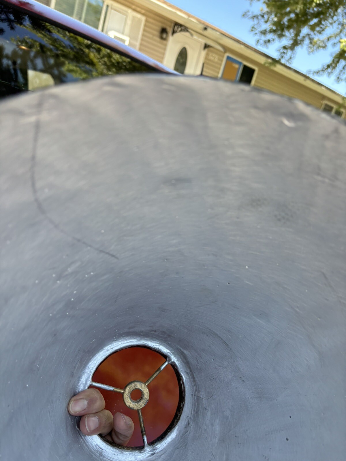 Rare UNIQUE Vintage Ceramic Clay ceramic Lamp Shade Heavy Brown Pottery Tribal