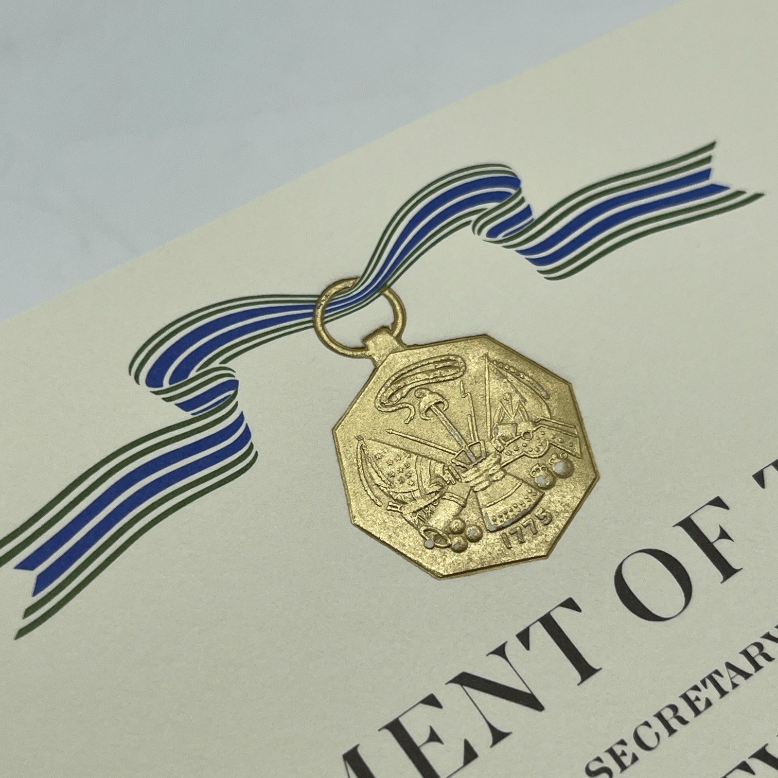 U.S. Military Department Of The Army Blank Achievement Medal Certificate 1981