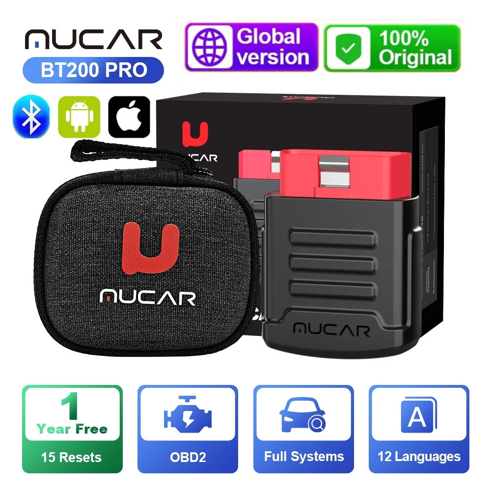 MUCAR BT200 Pro OBD2 Scanner Bluetooth Wireless Car Full System Diagnostic Tool